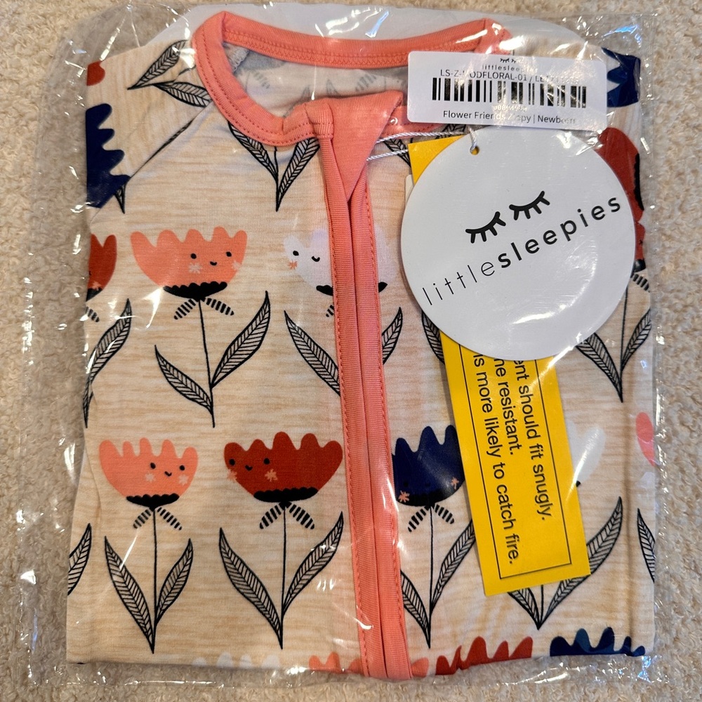 NWT Little Sleepies Flower Friends Newborn